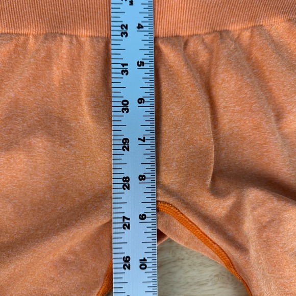 NVGTN Women's Orange Small Contour Seamless Cropped Leggings Skinny Gym Nylon - Picture 7 of 8